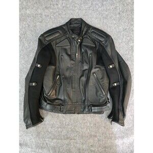 X Element Lined Leather Full Zip Padded Motorcycle Riding Jacket - Men's Size XL